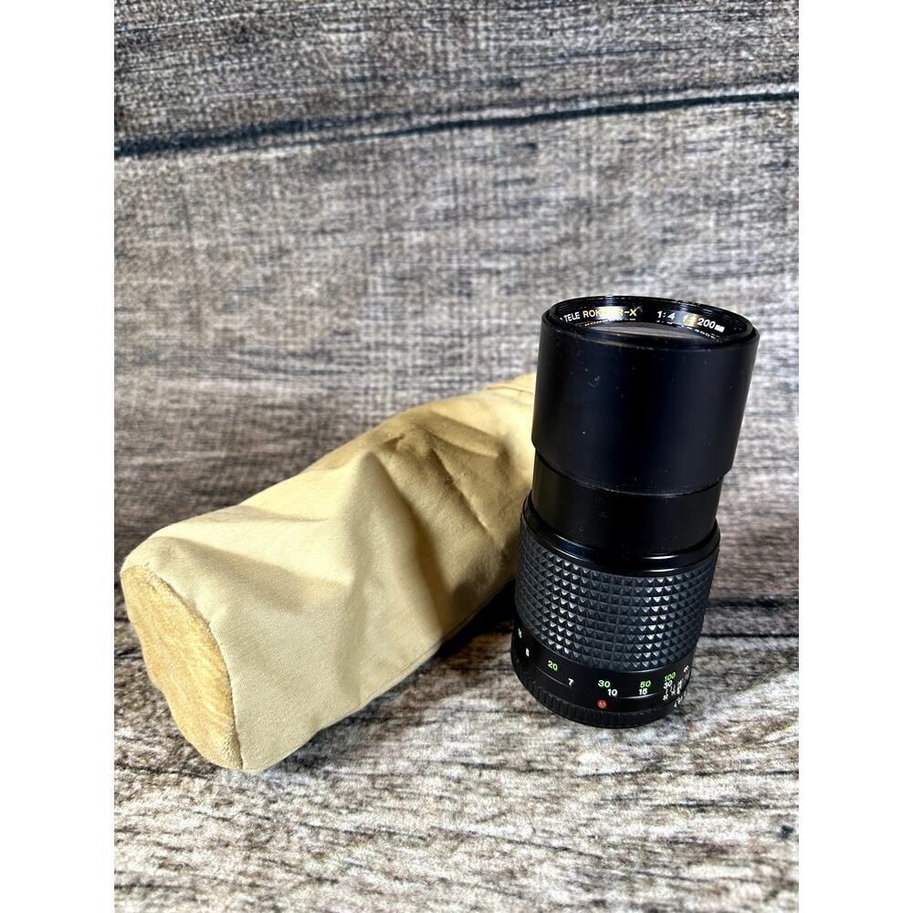 Vintage Minolta MD Tele Rokkor-x 200mm 1:4 Lens As-Is